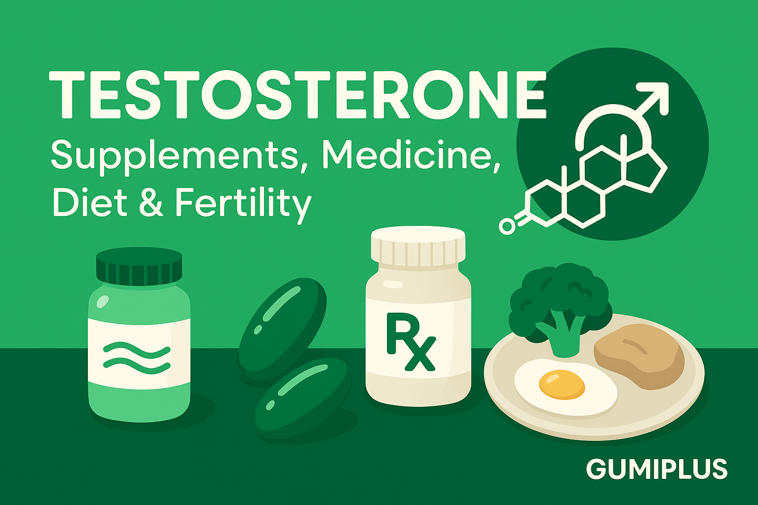 Testosterone: Supplements, Medicine, Diet & Fertility