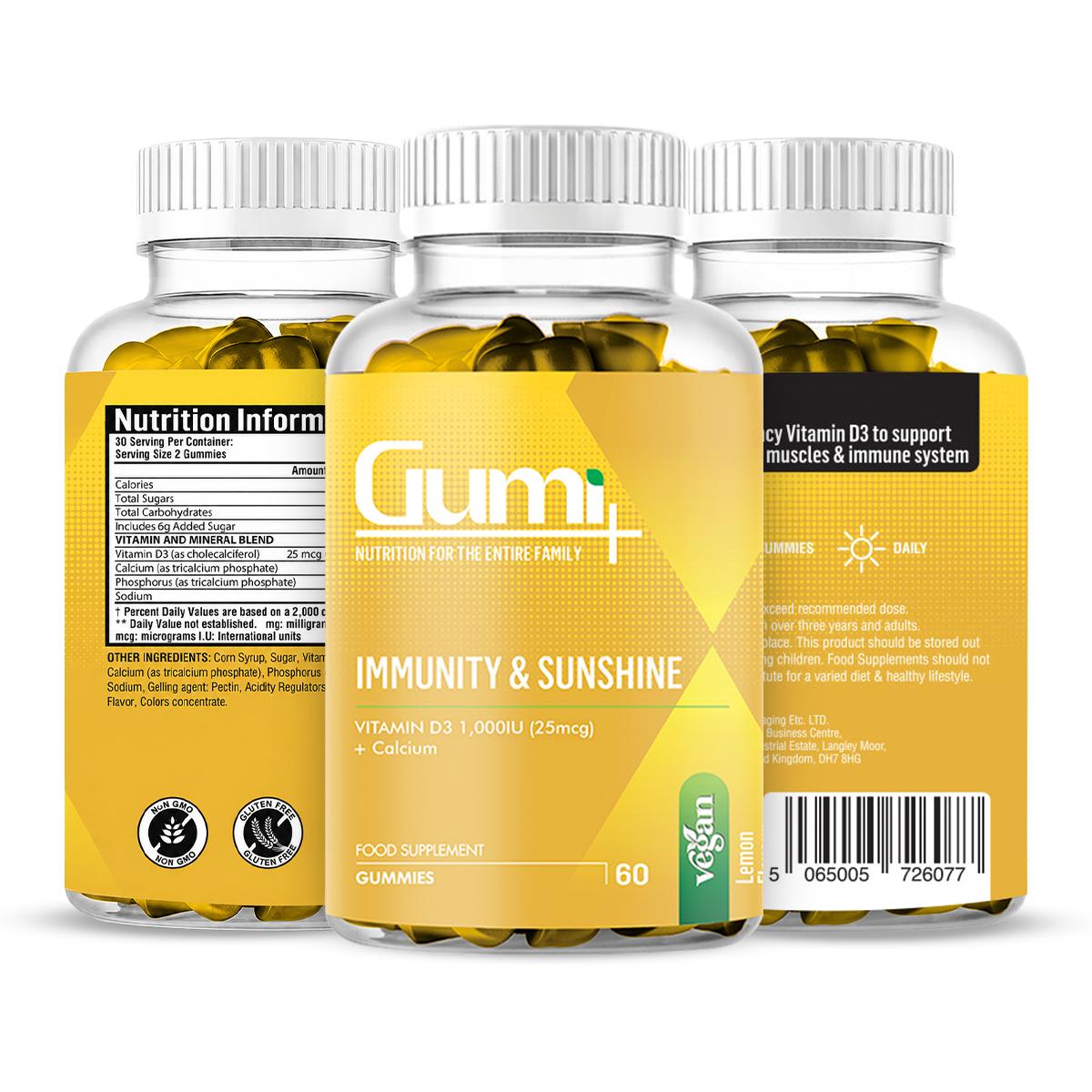 Immunity &amp; Sunshine (Vitamin D3 &amp; Calcium) Gummies